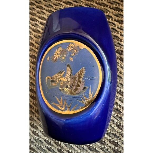 Japanese‎ Chokin Art Style Mini Vase 3.5” X 1” Ancient Form Of Japanese Gilding - Picture 2 of 9